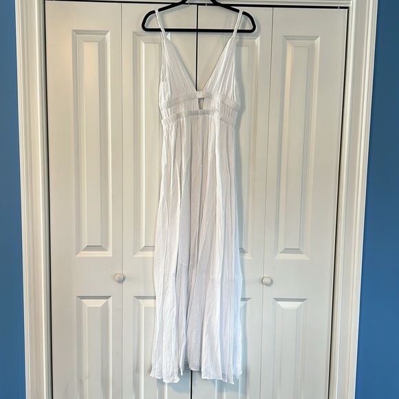 Lulus Soiree Sweet White Swiss Dot Sleeveless Maxi Dress - Picture 3 of 5